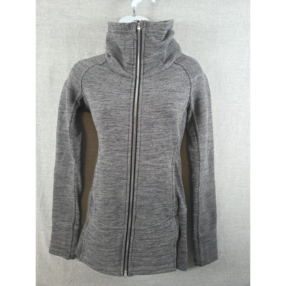 Lululemon Women's Radiant Jacket Full Zip Heathered Dark Grey Size 0 Activewear‎
